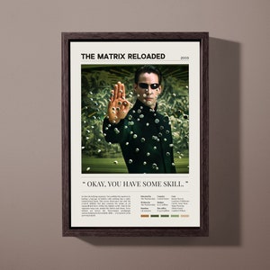 The Matrix Reloaded Film Poster | Keanu Reeves | Vintage minimalistische Kunst | Filme Zitat |  Moderne Film Kunstdruck | Digital- und Druckoptionen
