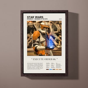 Pôster de Star Wars A Vingança dos Sith | Obi-Wan Kenobi | Arte minimalista vintage | Citação de filme | Impressão de filme moderno | Opções digitais e de impressão