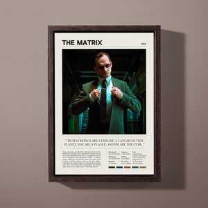 Matrix (1999) Film Poster | Hugo Webarbeit | Vintage minimalistische Kunst | Episches Filme Zitat |  Modern Film Druck | Digital- und Druckoptionen