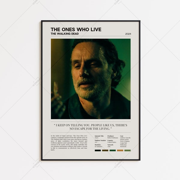 The Ones Who Live | TV Show Poster | The Walking Dead | Rick Grimes | Andrew Lincoln | TV Quote | TWD Minimalist Poster | Instant Download