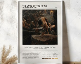 LOTR Movie Poster Set | The Return of the King | Sam Carrying Frodo | Movie Quote | LOTR Minimalist Poster | Instant Download