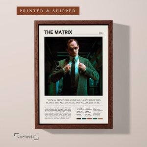 The Matrix (1999) Movie Poster | Hugo Weaving | Vintage Minimalist Art | Epic Movies Quote |  Modern Movie Print | Digital & Print Options