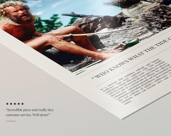 Cast Away Movie Poster (2000), Minimalist Wall Decor, Digital