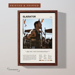 Gladiator-Filmplakat (2000), minimalistische Wanddekoration, Museumsqualität, mattes 250-g/m²-Papier