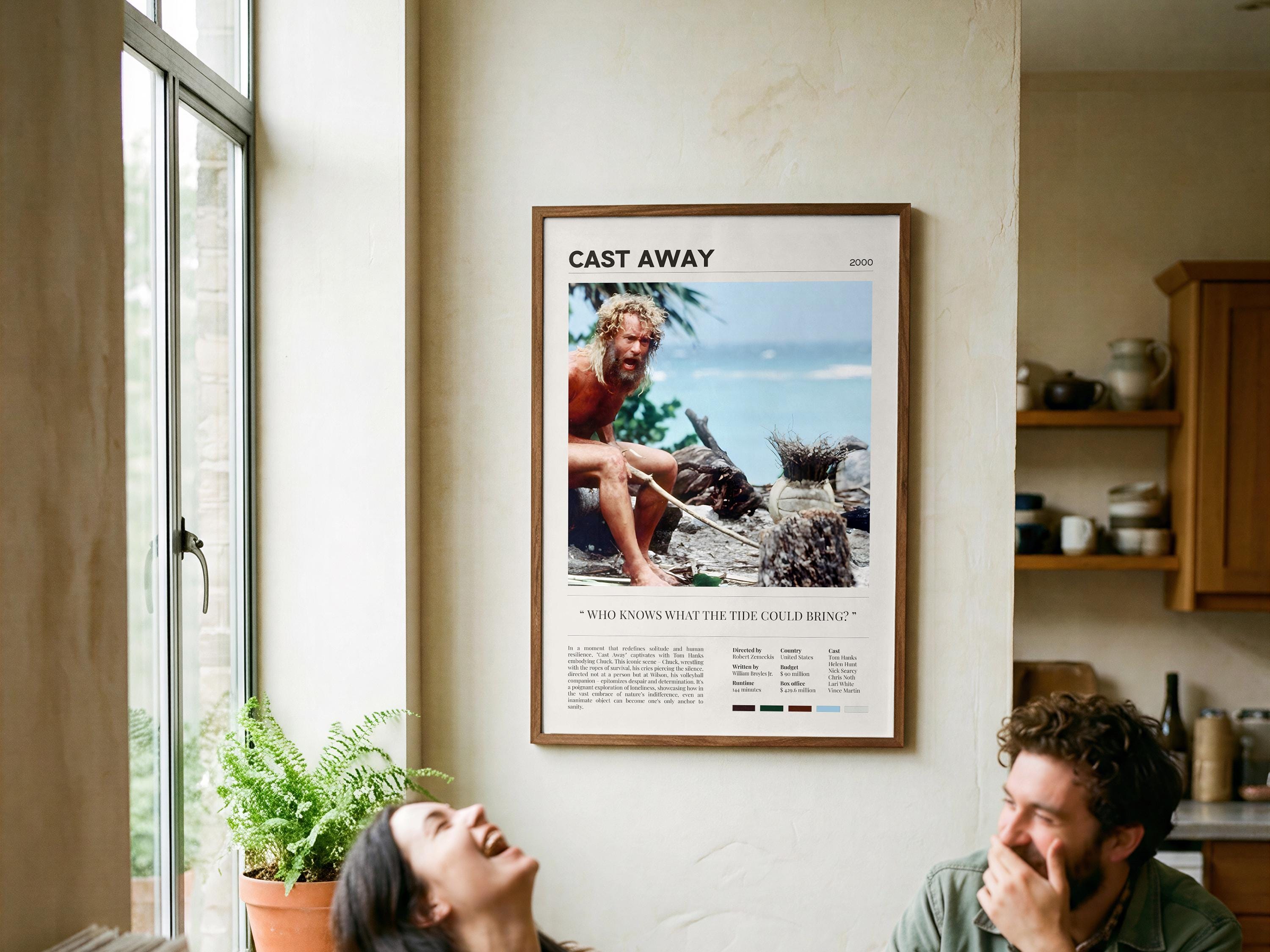 Cast Away Movie Poster (2000), Minimalist Wall Decor, Digital