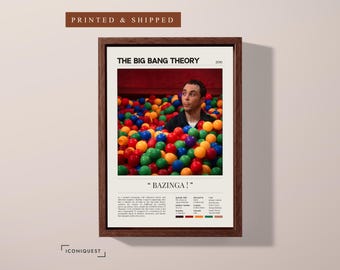 The Big Bang Theory Poster | Bazinga Scene | Sheldon Cooper | Jim Parsons | Wall Art | Custom Poster | Digital Download & Prints Options