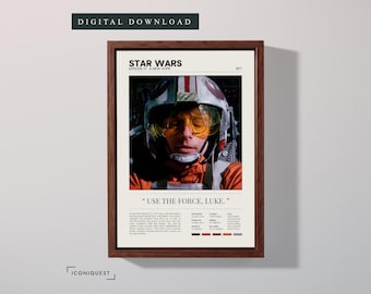 Star Wars: Episode IV – A New Hope Movie Poster (1977), Minimalist Wall Decor, Digital Download