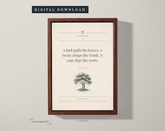 A Fool Pulls the Leaves. a Brute Chops · Red Rising Quote Print · Digital Download