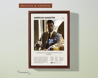American Gangster Movie Poster | Denzel Washington | Frank Lucas | Film Quote | Vintage Minimalist Poster | Digital Download & Print Options