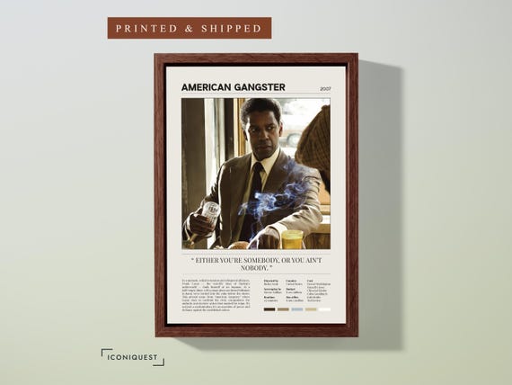 American Gangster Movie Poster | Denzel Washington | Frank Lucas | Film Quote | Vintage Minimalist Poster | Digital Download & Print Options