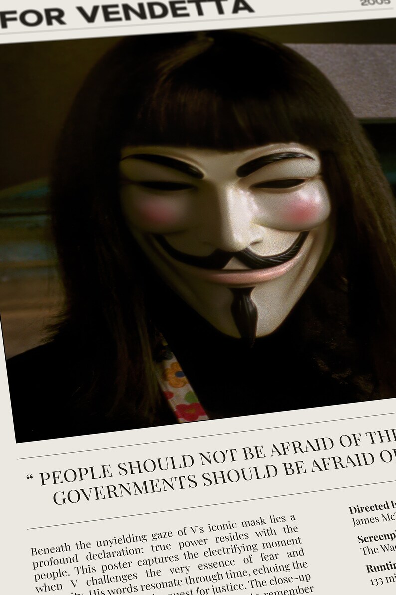 V for Vendetta Poster | James Mcteigue | Natalie Portman | Modern Decor ...