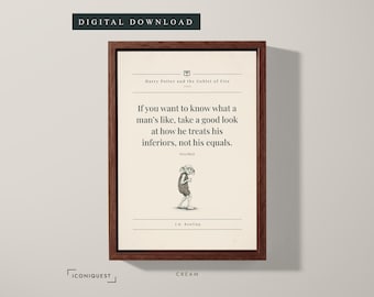 If You Want to Know What a Man’s · Harry Potter and the Goblet of Fire Quote Print · Digital Download