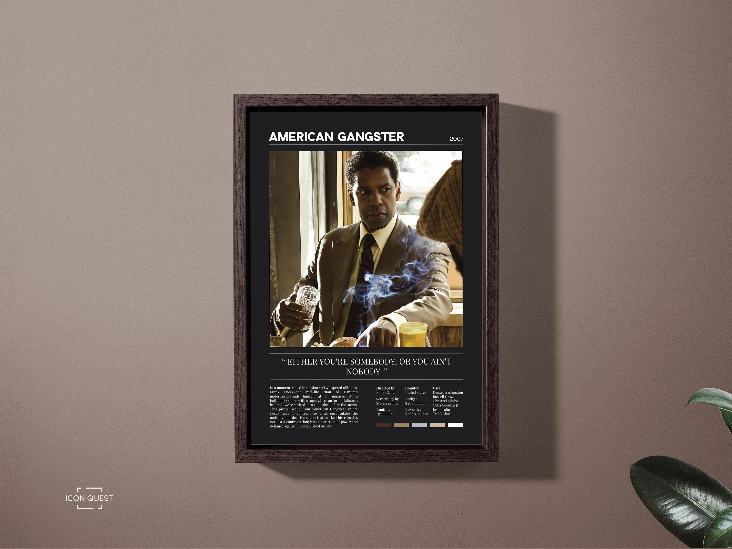American Gangster Movie Poster | Denzel Washington | Frank Lucas | Film ...