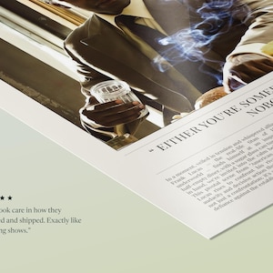 The American Gangster poster, Light edition, lying flat with its caption and credits in view