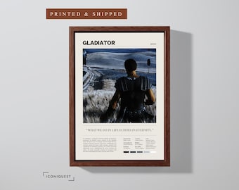 Póster de la película Gladiator / Escena de la granja de Maximus / Decoración de pared / Lámina vintage retro / Frase de película / Ridley Scott / Russell Crowe / Póster personalizado