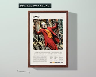 Joker Movie Poster | Arthur Fleck | Joaquin Phoenix | Minimalist Movie Poster | Digital Download | Printable Wall Art
