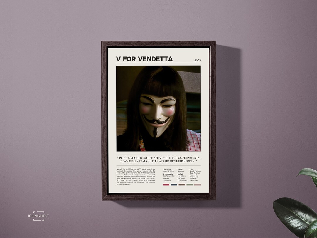 V for Vendetta Poster | James Mcteigue | Natalie Portman | Modern Decor ...