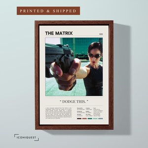 The Matrix (1999) Movie Poster | Carrie-Anne Moss | Vintage Minimalist Art | Movies Quote |  Modern Movie Print | Digital & Print Options