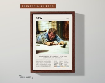 Póster de la película Saw (2004) / Frase icónica de Jigsaw / James Wan / Tobin Bell / Decoración de Halloween / Regalo de arte para la pared / Opción de descarga digital e impresión
