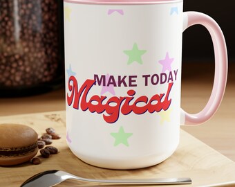 Unicorn Star Magic Two-Tone Coffee Mugs, 15oz