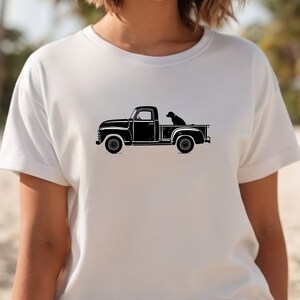 Dog In Pickup Truck Lounge Shirt, Dog Lover T-Shirt, Animal Tees, Country Shirt, Truck Lovers Shirt, Vintage Tee, Graphic Tees, Dog Apparel