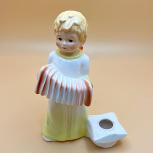 Vintage Goebel Hummel Angel Figurine Candle Holder Joyous News MCM