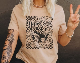 Retro Hairstylist Shirt, Graduation Gift, Hairstylist Gift for Her, Hairdresser T-shirt, Hairdresser Gift, Stylish Shirt, Cosmetology Gift