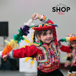 Costume tipico del Perù per bambine, costume peruviano, costume da ballo per bambine, costumi peruviani per bambine, costume tipico, abbigliamento peruviano