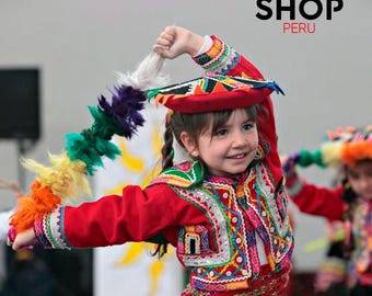 Handmade Peruvian Costume for Girls, Traditional Cusco Dance Outfit