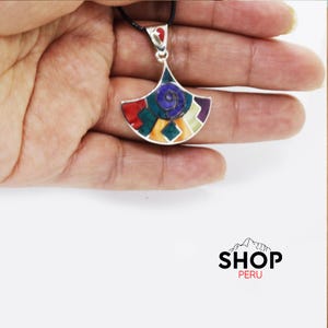 Tumi Blade Pendant with Inca Calendar and Natural Stones