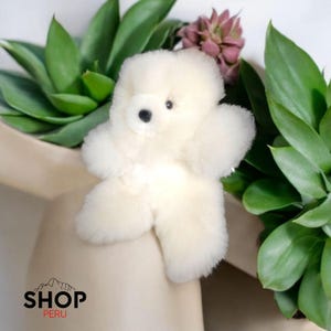 100% Natural Alpaca Teddy Bear - Handmade, 30 cm Height - Soft and Hypoallergenic