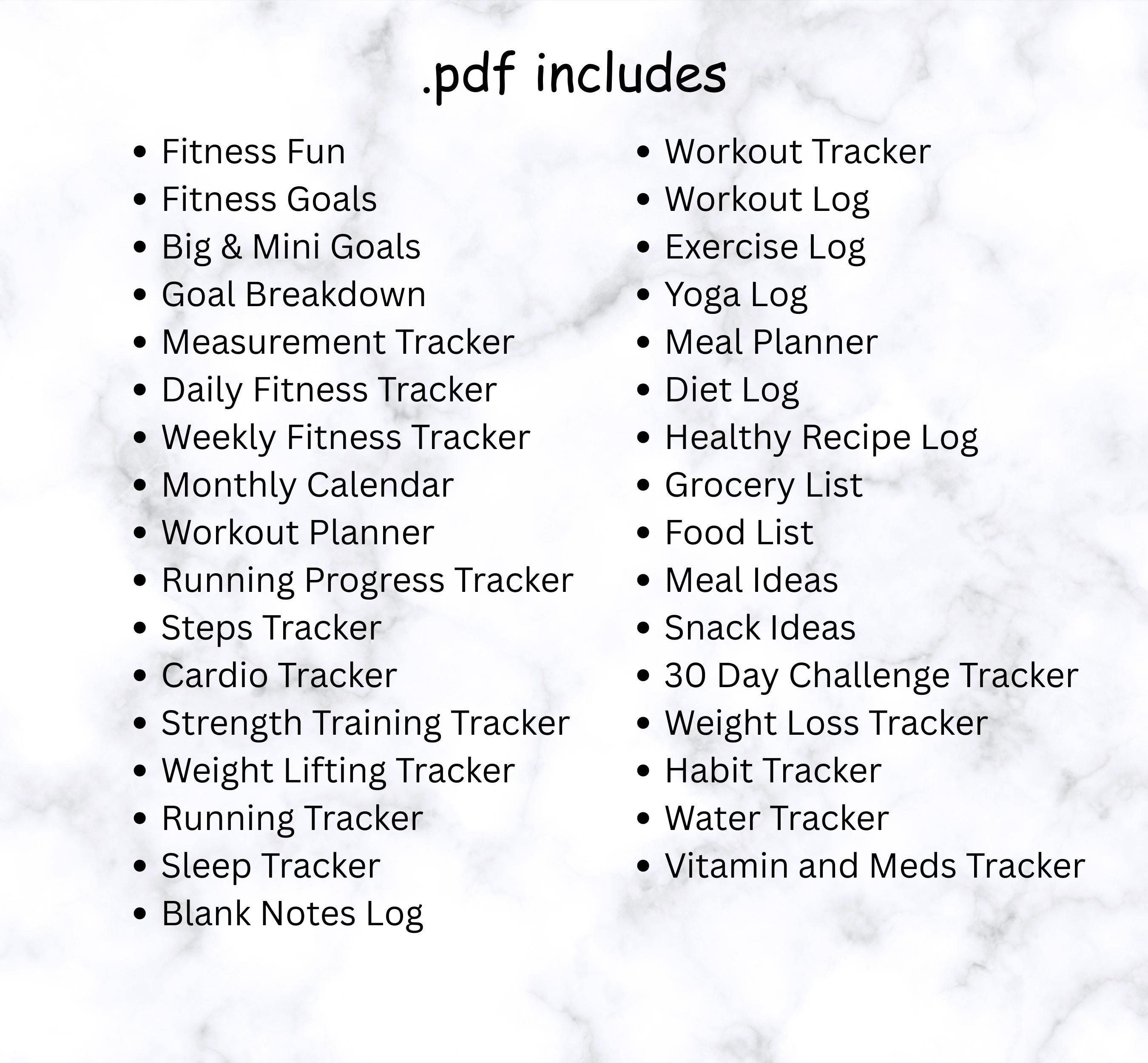 Fitness Planner Printable | Workout Journal PDF | Health & Wellness ...