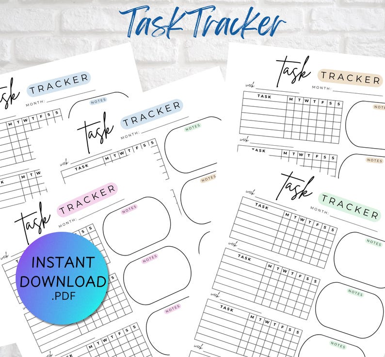 Task Tracker | Daily Planner | Task Organizer | Printable Task Tracker ...