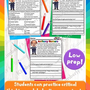 Hispanic Heritage Reading Comprehension Social Studies & Literacy ...