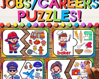 Community Helpers and Equipment Puzzle Activities for Job and Career Exploration