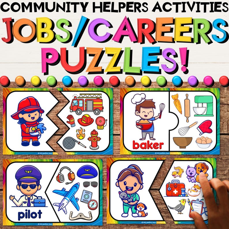Community Helpers and Equipment Puzzle Activities for Job and Career Exploration - Etsy