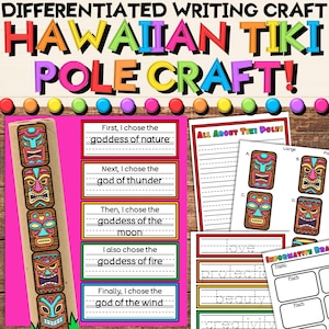 Hawaiian Tiki Pole Writing Crafts for Asian American & Pacific Islander Heritage