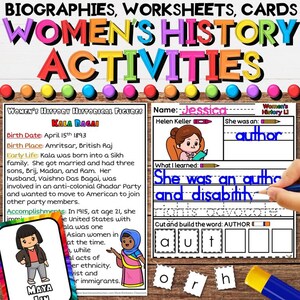 Werkbladen vrouwengeschiedenis met biografie Factsheets en flashcard-activiteiten