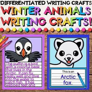 Scrittura e colorazione di animali artici e invernali con attività differenziate