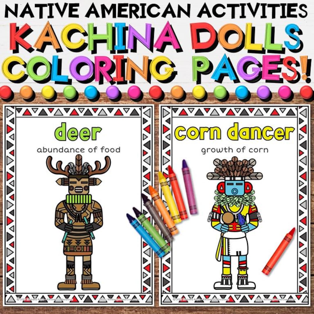 Native American Activities | Hopi Tribe Kachina Dolls Coloring Pages or ...