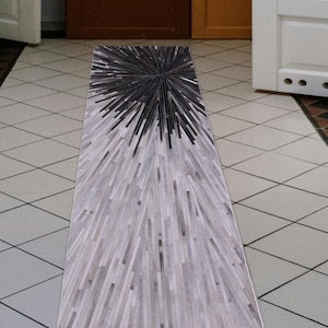 Handmade Cowhide Rug Patchwork Grey And Black Cow Skin Hand Stitched Premium Leather Area Rug Hair On |  Cowhide Patchwork Carpet