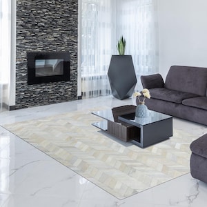 Handmade Cowhide Rug Patchwork White Cow Skin Hand Stitched Premium Leather Area Rug Hair On |  Black Cowhide Patchwork Carpet