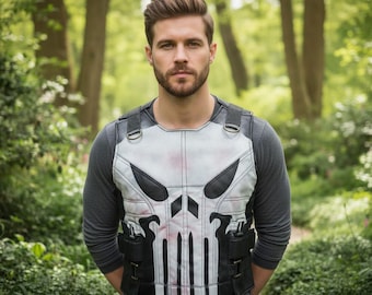 Generic Custom handmade Biker Skull Vest in Real Leather Tactical Vest Halloween Cosplay Costume Waistcoat