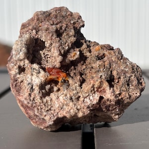 Arizona Wulfenite on Fluorite Matrix – Red Cloud Mine – UV Reactive Mineral Specimen