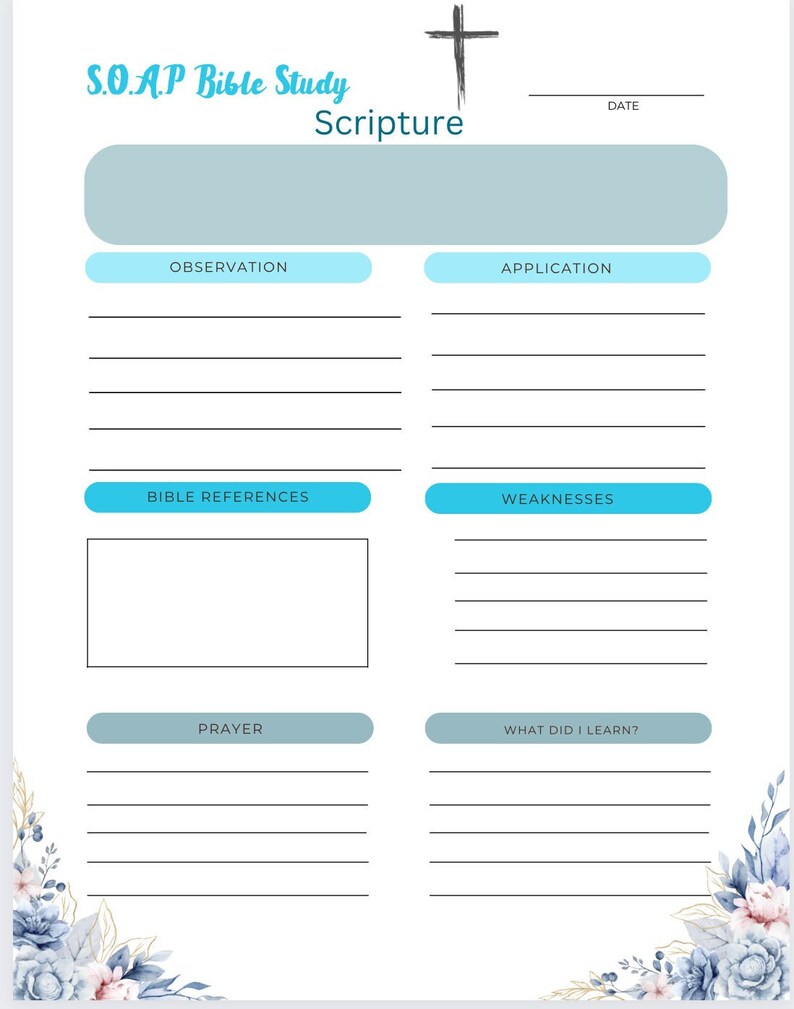 S.O.A.P Bible Study Template - Etsy
