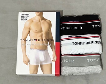 Mans Black Tommy Hilfiger boxer trunk klassieke pasvorm geheel zwart MAAT - (S-XL)