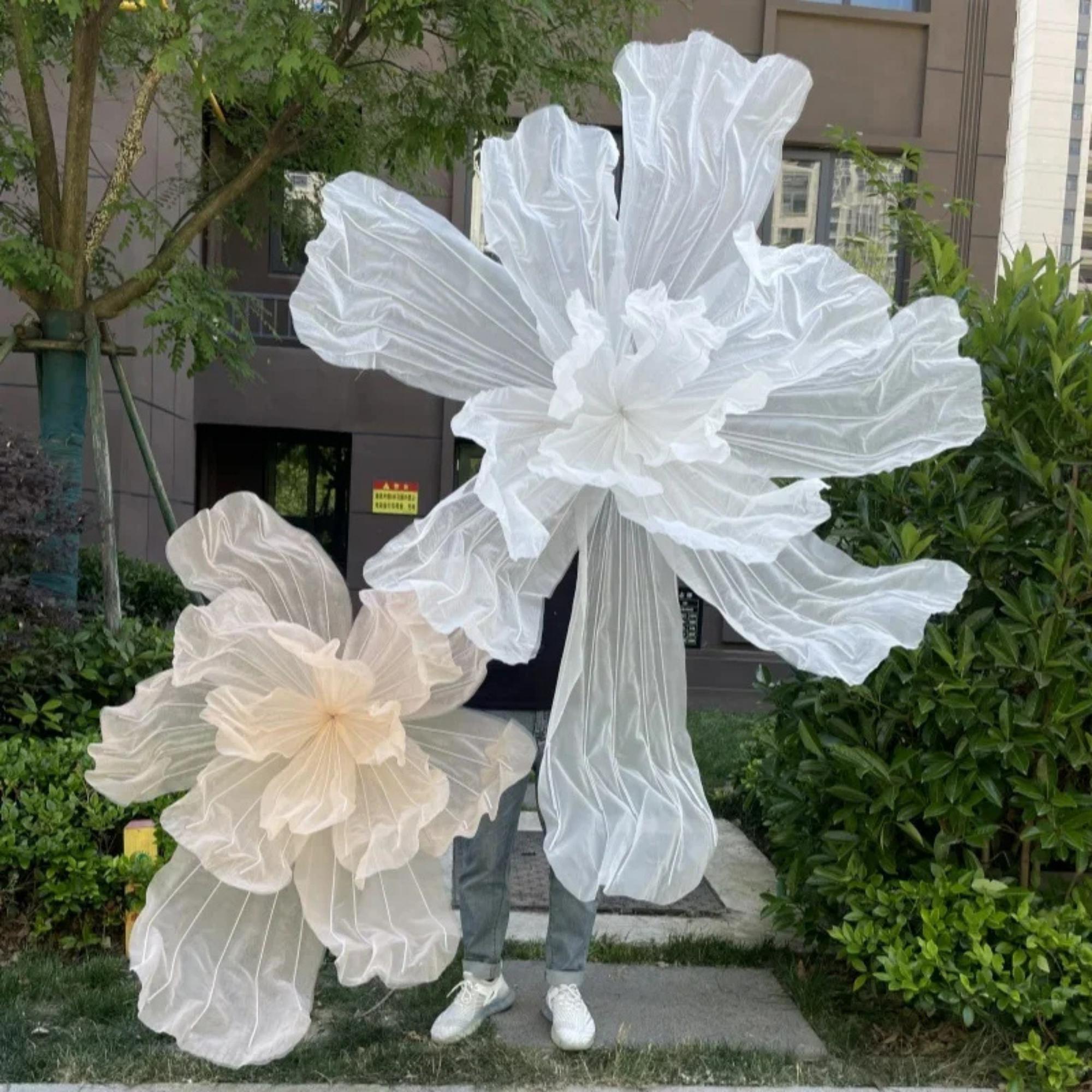 Oversized Iris Flower 79-inch Wide Silk Gauze Flower With Iron