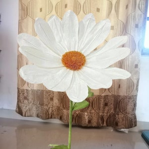 Oversized Daisy Flower 60cm Wide Double Layered Paper Flower Heads for Wedding Event Decoration Party Backdrop Decor Kids Room Floral Décor