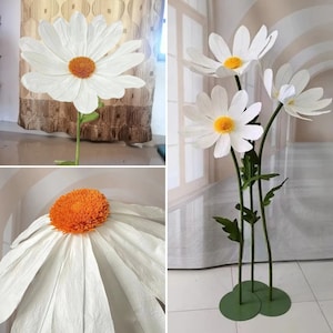 Fiore di margherita oversize, 60 cm di larghezza, doppio strato di carta, per decorazioni per eventi di nozze, fondale per feste, decorazioni floreali per camerette dei bambini