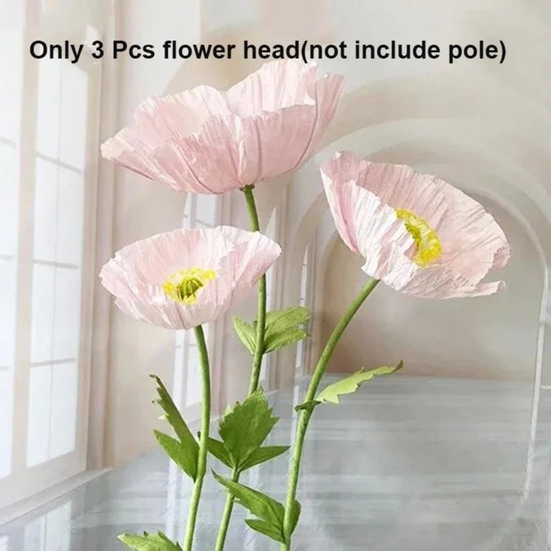 Large Peony Flowers 3 Pieces Set Paper Flower Heads for Event Decoration Wedding Party Backdrop Decor Kids Room Eco-Friendly Floral Décor 3Pcs Light pink